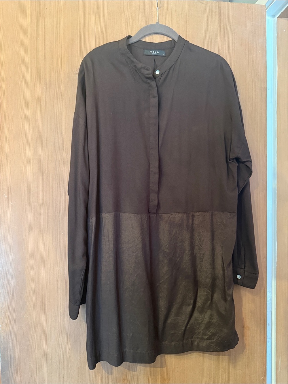 Vila - brown tunic blouse, size M, 100% viscose